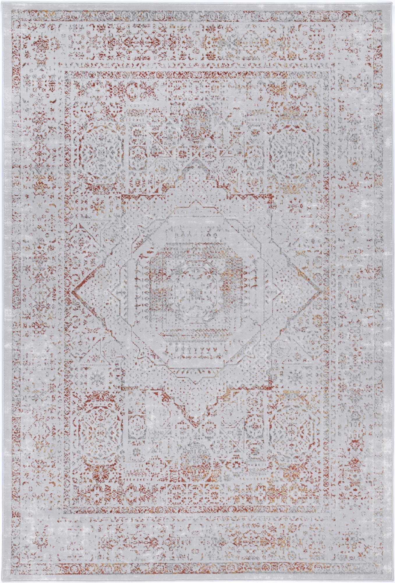 Hot Sale! Malo Luna Traditional Red Cream Rug for Your Home Decoration