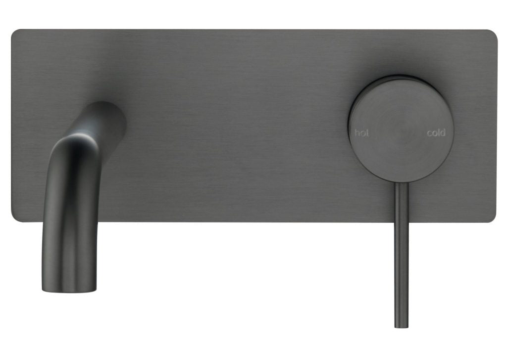 Hot Deal! Mica 1P Curved Wall - Spout Combo in Brushed Gun Metal