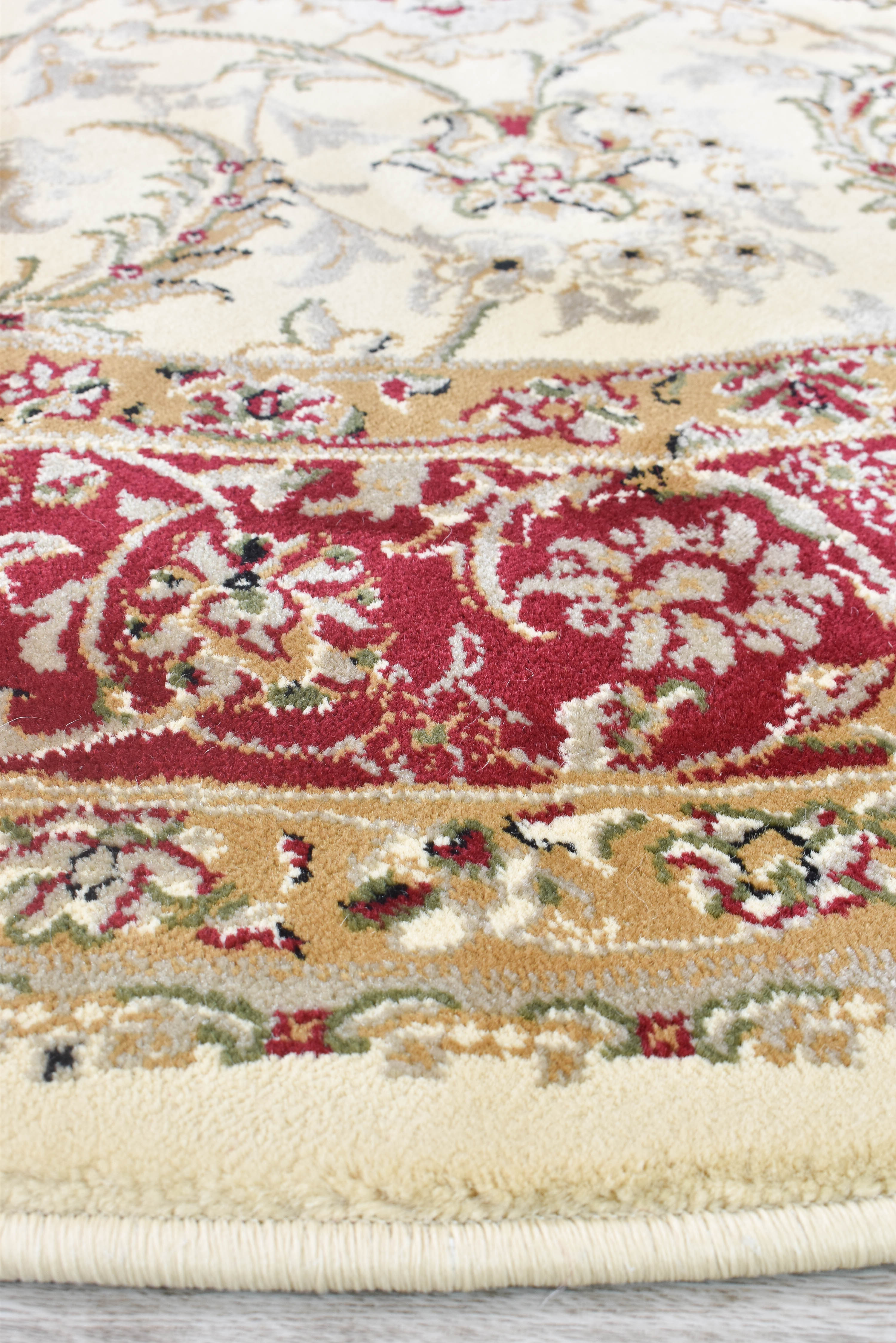 15-inch Cream Red High - quality Granada Runner Rug