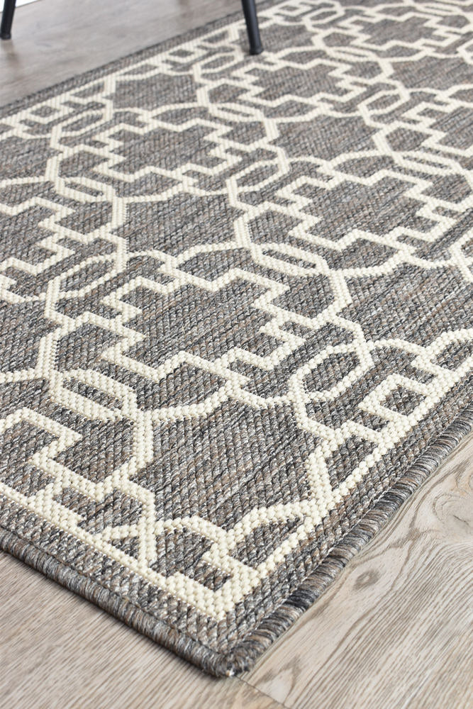 Durable and Washable 208-W71E Alaska Brown Cream Polypropylene Rug
