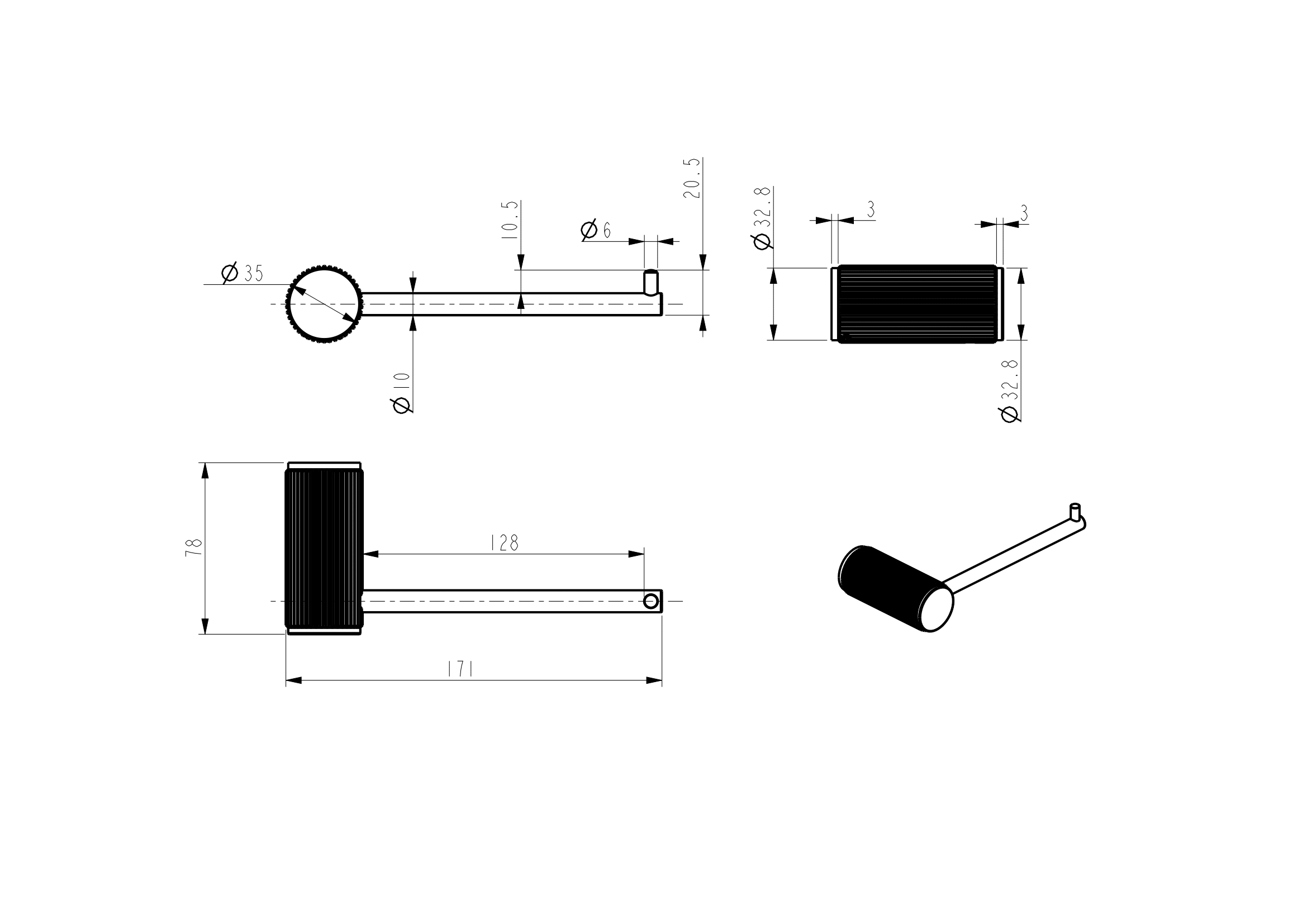 Stylish Brushed Gun Metal Mica Fluted Toilet Paper Holder