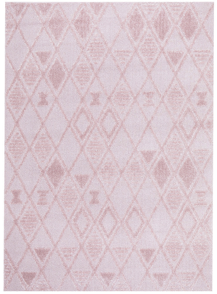 Hot Sale! Marigold Lisa Pink Versatile Diamond Pattern Rug for Bohemian and Scandi Styles