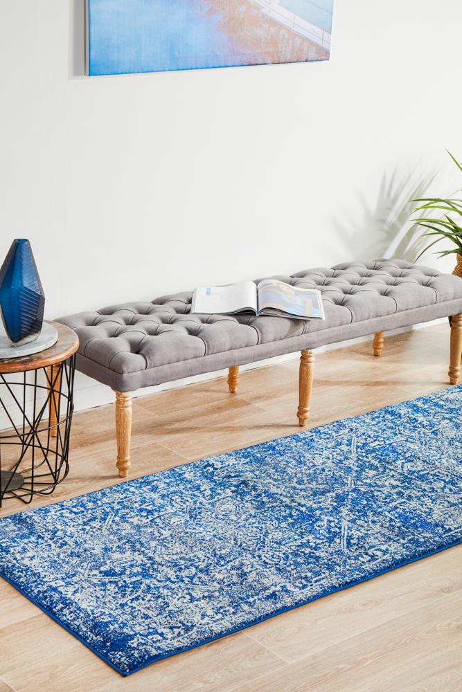 Hot! Evoke Navy Transitional Runner Rug with Persian Motif