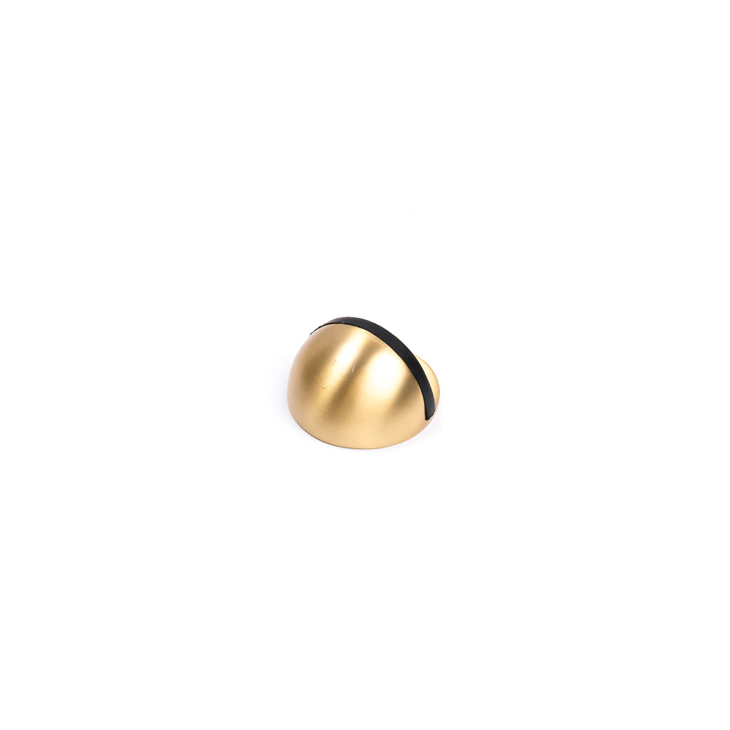 Amazing Half Moon Door Stop - Satin Brass & Matt Black