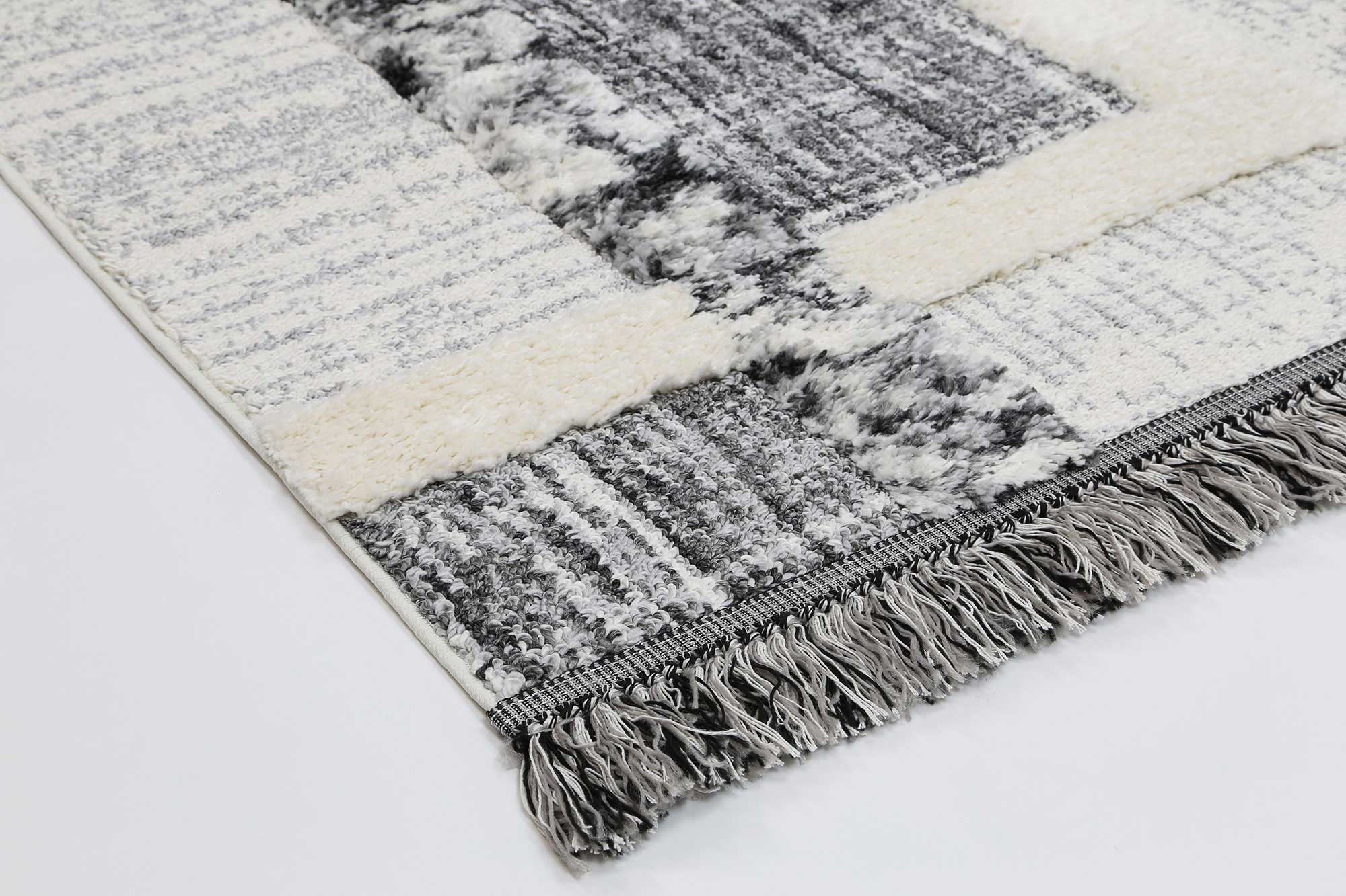 Hot Sale! Modern Cream Anthracite Mono Tribal Moroccan Inspired Rug