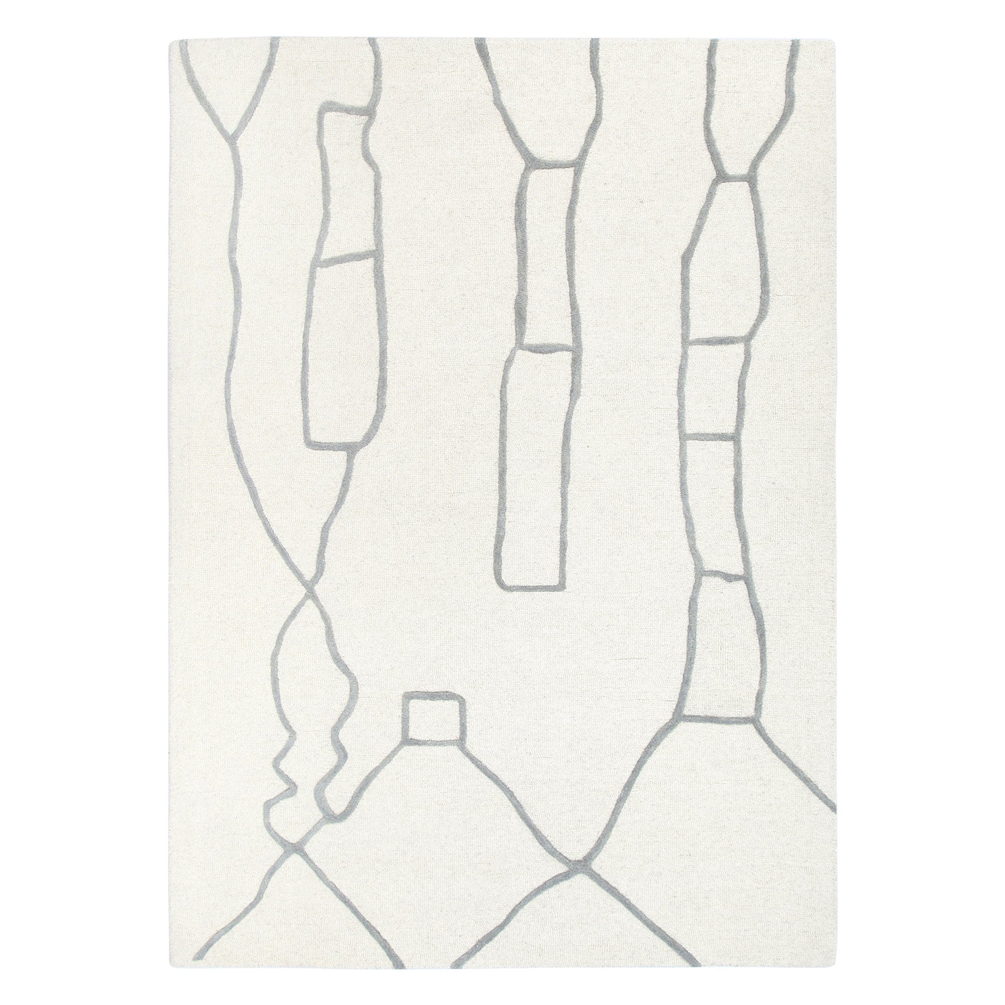 Les Nomades Souk Grey Wool Rug with Earthy Sophistication
