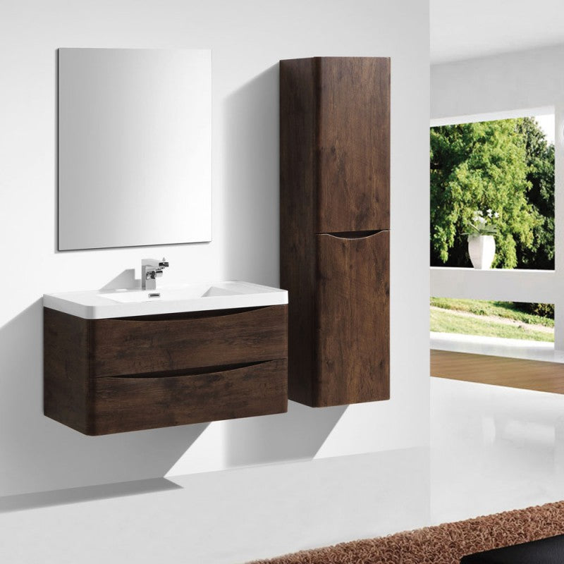 Hot Sale! ANCONA 1200mm Wall - Hung Vanity in Stunning Rose Wood