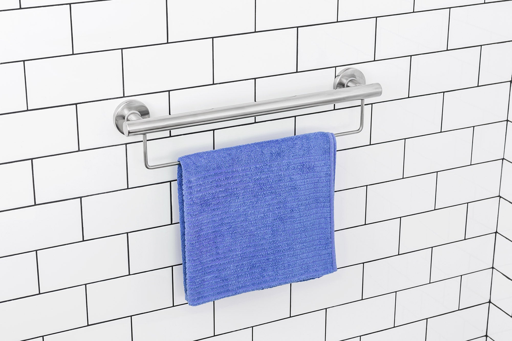 900mm Grab Rail with Towel Rail - Optional Colour, Ideal for Assisted Living