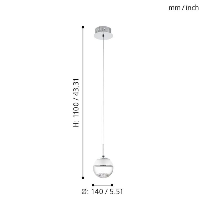 MONTEFIO 1 White Glass Pendant Light - Sparkling Deal
