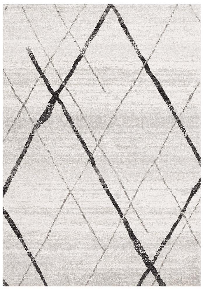 Contemporary Oasis Noah Rug in White and Grey Tones