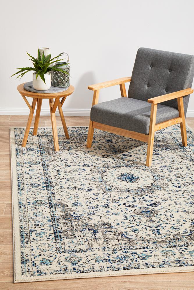 Hot Deal! Transitional Evoke Mist White Polypropylene Rug for Your Home