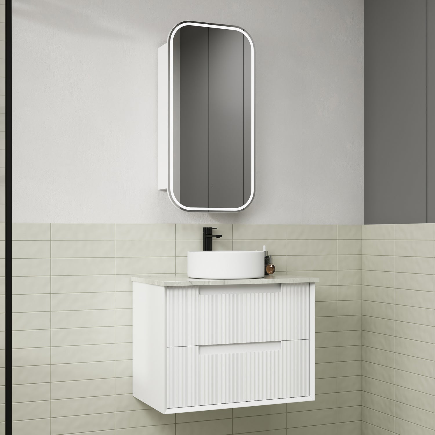 Get Your FLAUTO Matte White Wall-Mounted Bathroom Vanity in All Sizes Now!