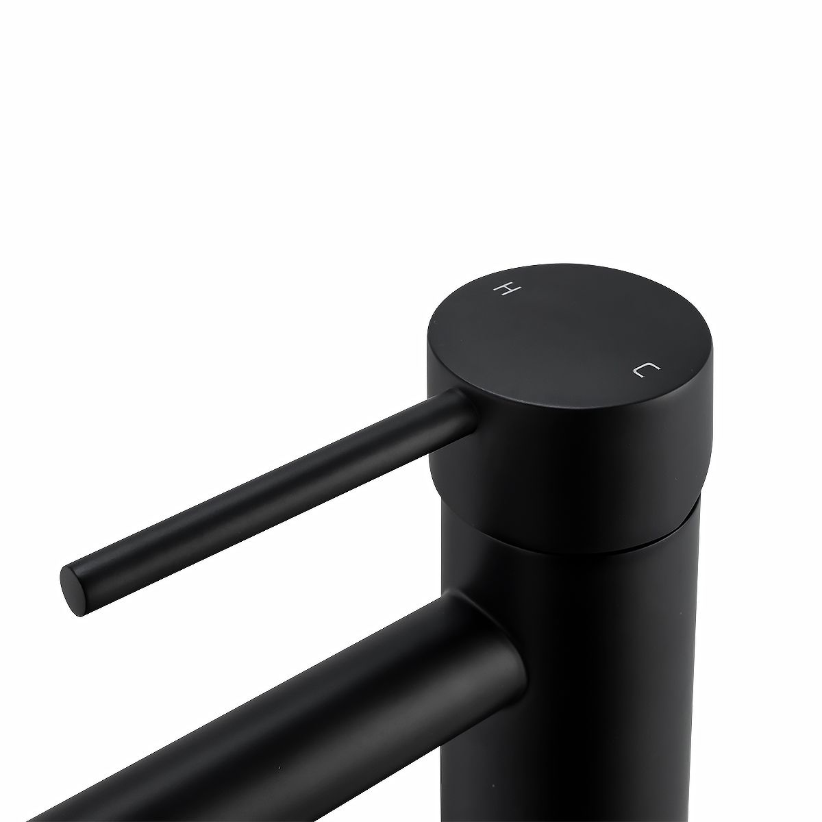 LUCID PIN Series Elegant Round Matte Black Basin Mixer