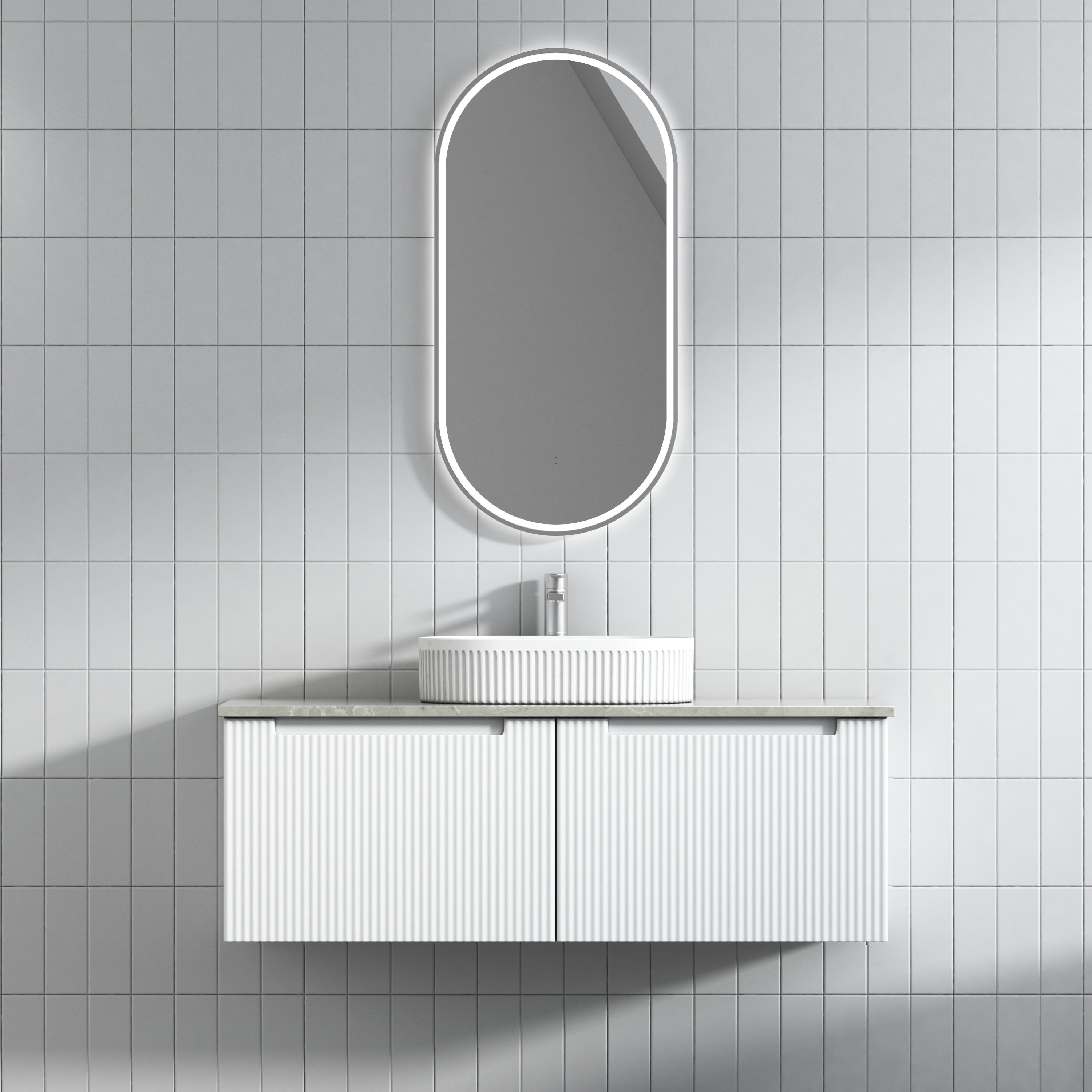 PERLA Mark II Matte White Wall - Hung Vanity in All Available Sizes