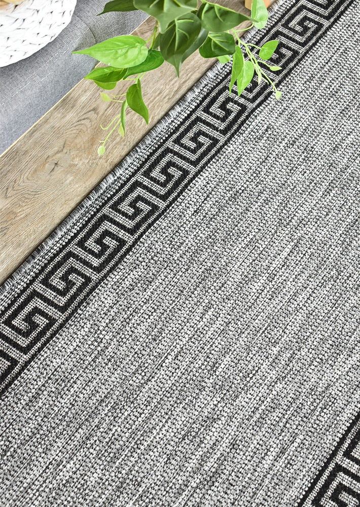 Alaska Light Grey Machine - Made Polypropylene Runner Rug 7781 - DM9E