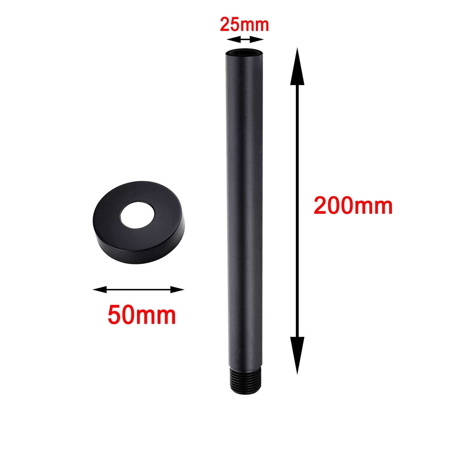 Hot! Pentro 200mm Matte Black Round Ceiling Shower Arm
