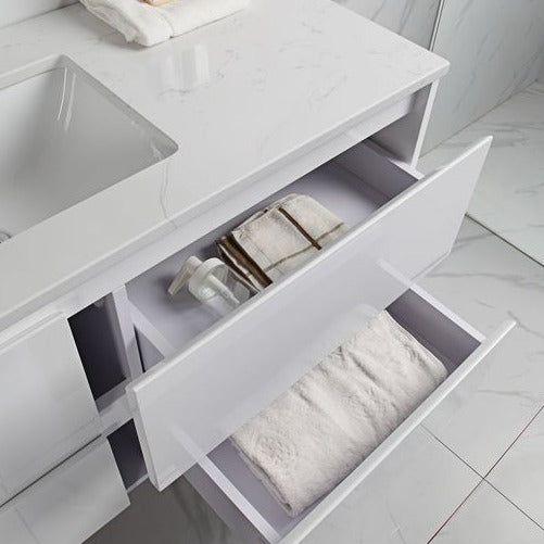 LEONA All - Sizes Wall - Hung Vanity in Stunning Gloss White