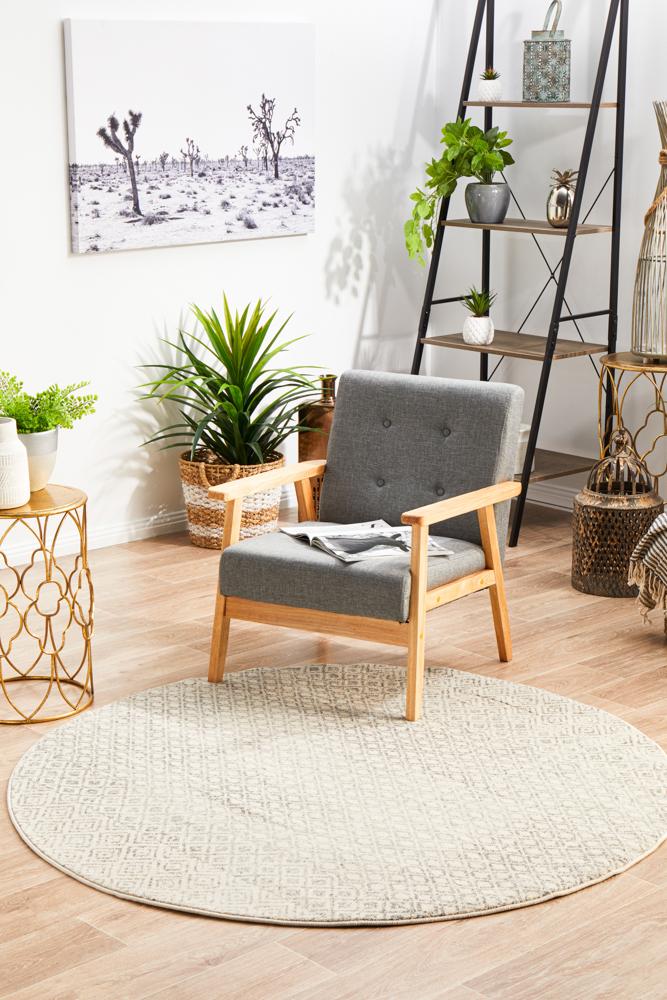 Hot Sale! Evoke Transitional Round Rug in Diamond Grey for Stylish Decor