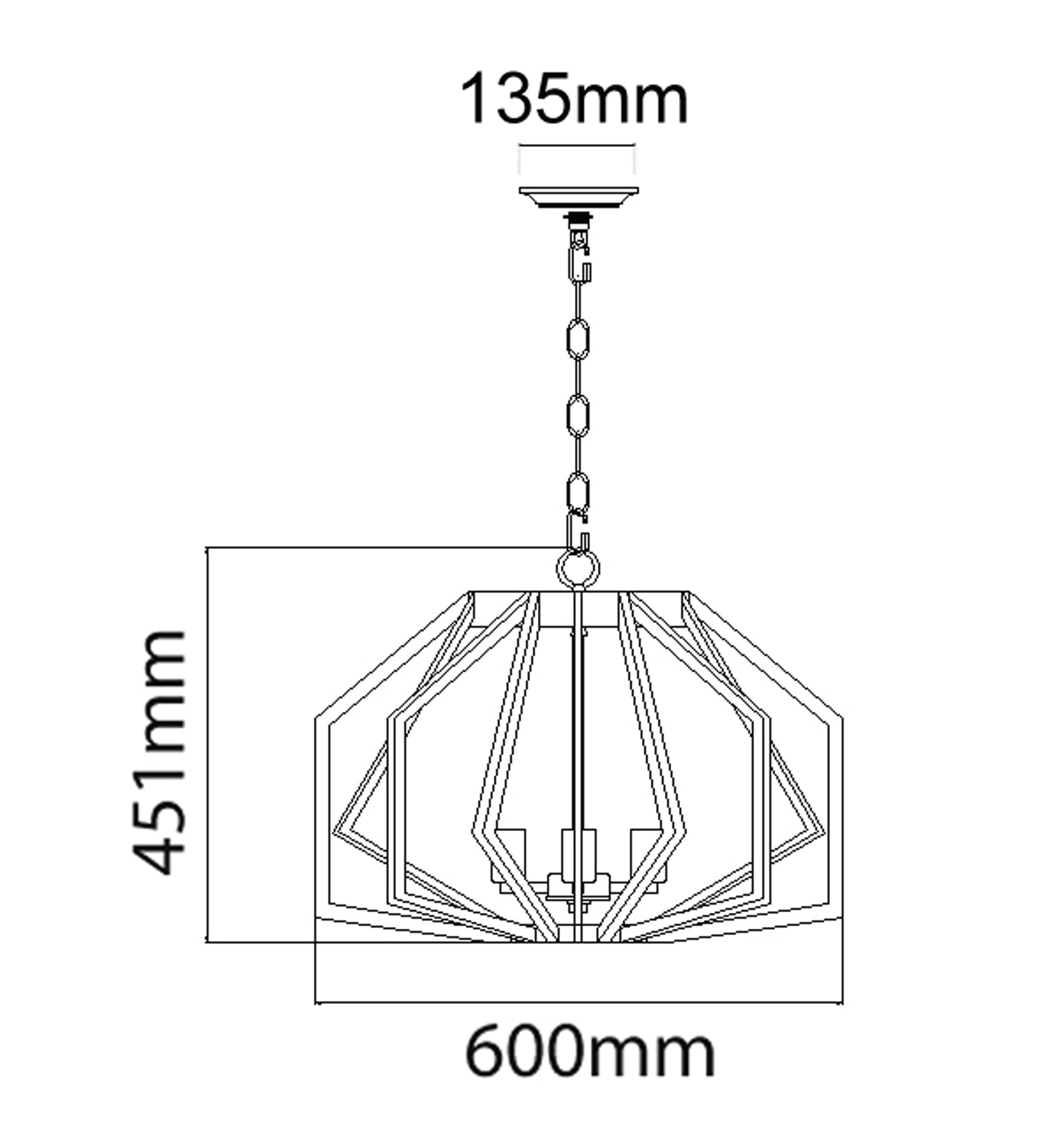 Industrial-Style Wide Angular Cage Pendant Lights for Interior - GAMBA