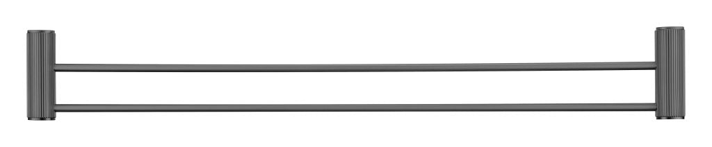 Hot Deal! Brushed Gun Metal Mica Fluted Double Bathroom Towel Rail for Organized Towels