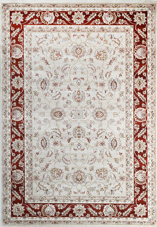 Get Vintage! Oregon Cream Red Border Area Rug