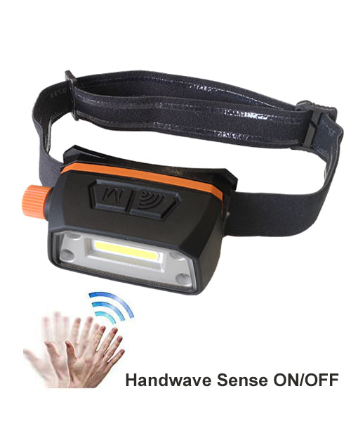 Ultra-Bright 5W COB LED Headlight with Handwave Sensor and Adjustable Headband