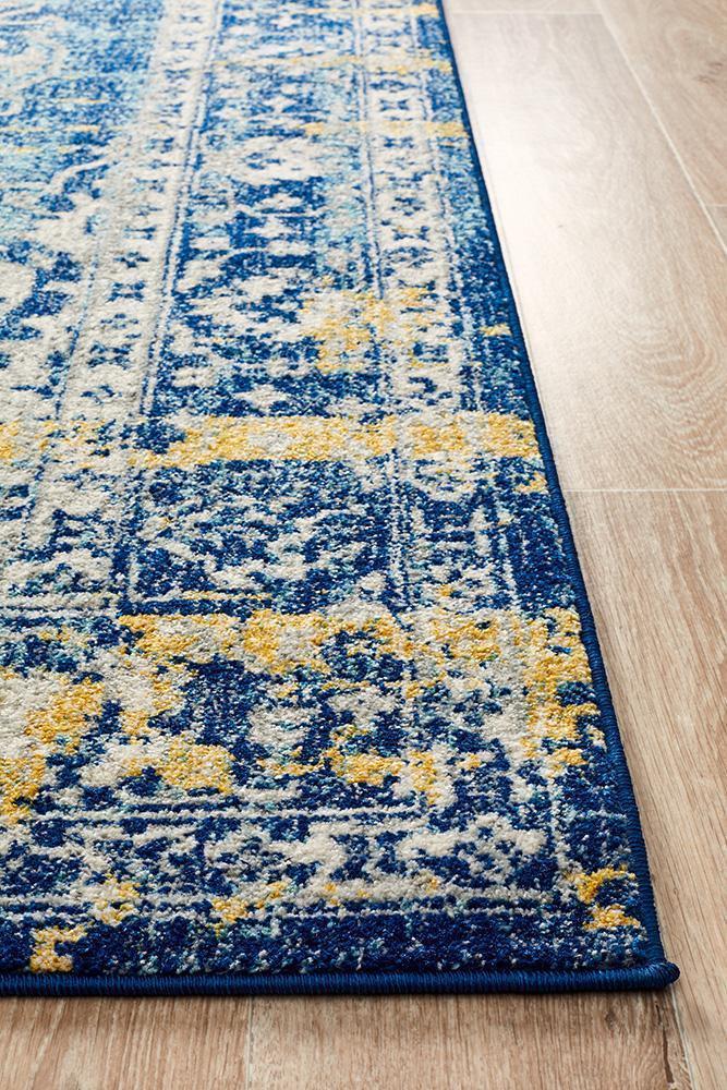 Stylish Museum Wilson Navy Hand - Machine Loomed Polypropylene Rug