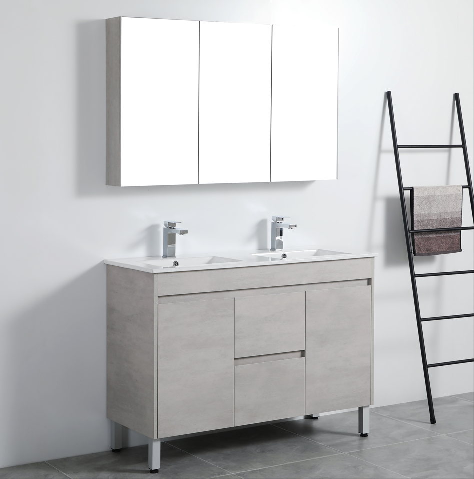 Poseidon Nova 1200mm Plywood Floor Vanity in Concrete Grey