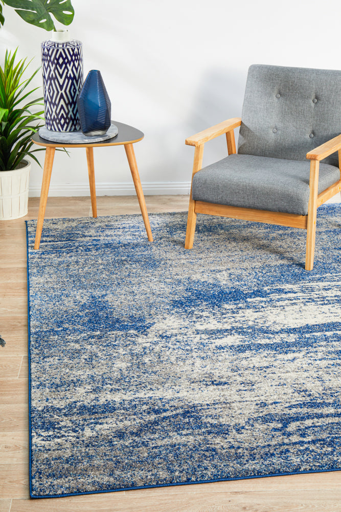 Modern Blue - Grey Mirage Casandra Dunescape Power - Loomed Rug