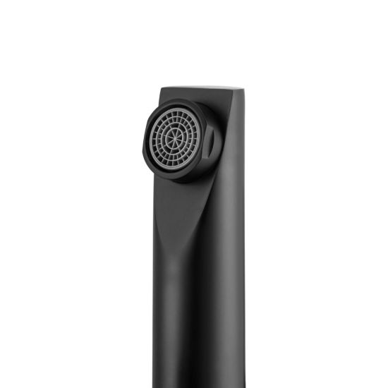 LUCID PIN Round Black Tall Basin Mixer - Ideal for Modern Bathrooms