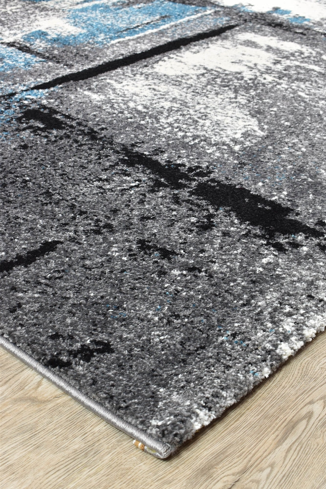 Hot Sale! Novus 53A Machine-Woven Polypropylene Rug in Grey Turquoise Color