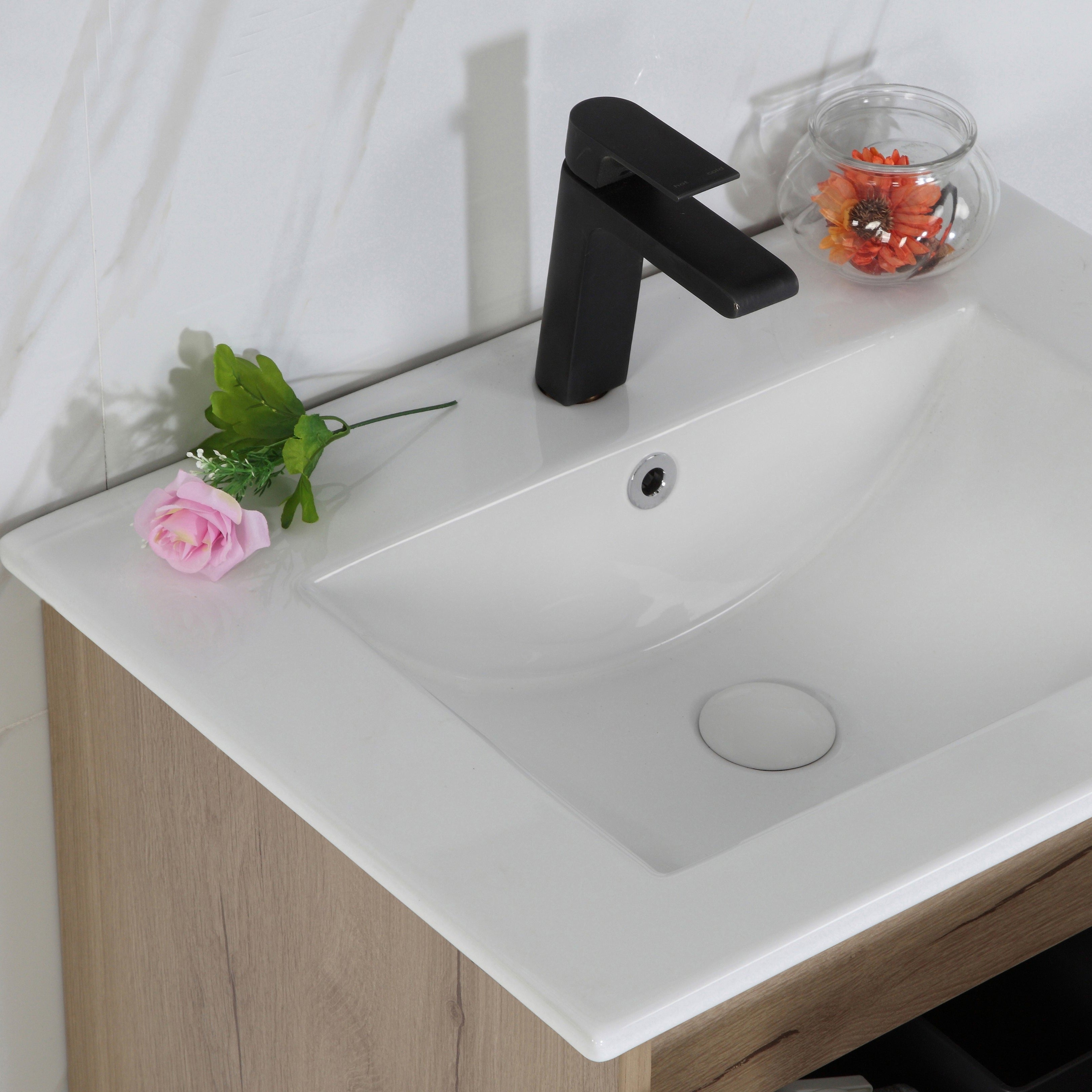 Exclusive MAX MDF Wall Hung Vanity in Natural Oak (All Sizes)