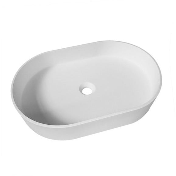 Exclusive NOOSA Oval Matte White Solid Surface Counter - top Basin (580x350x135)