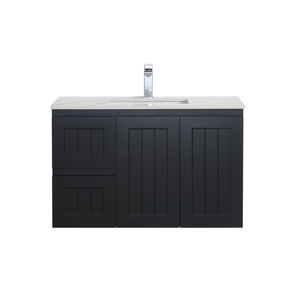 Matte Black ACACIA Shaker 900mm PVC Wall-Hung Vanity Unit