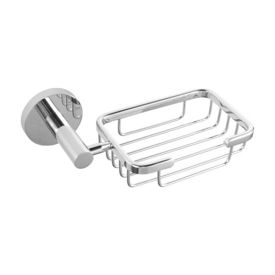 Chrome-Finished Round Stainless Steel Wall-Mounted Elegant Soap Holder for Modern Bathrooms