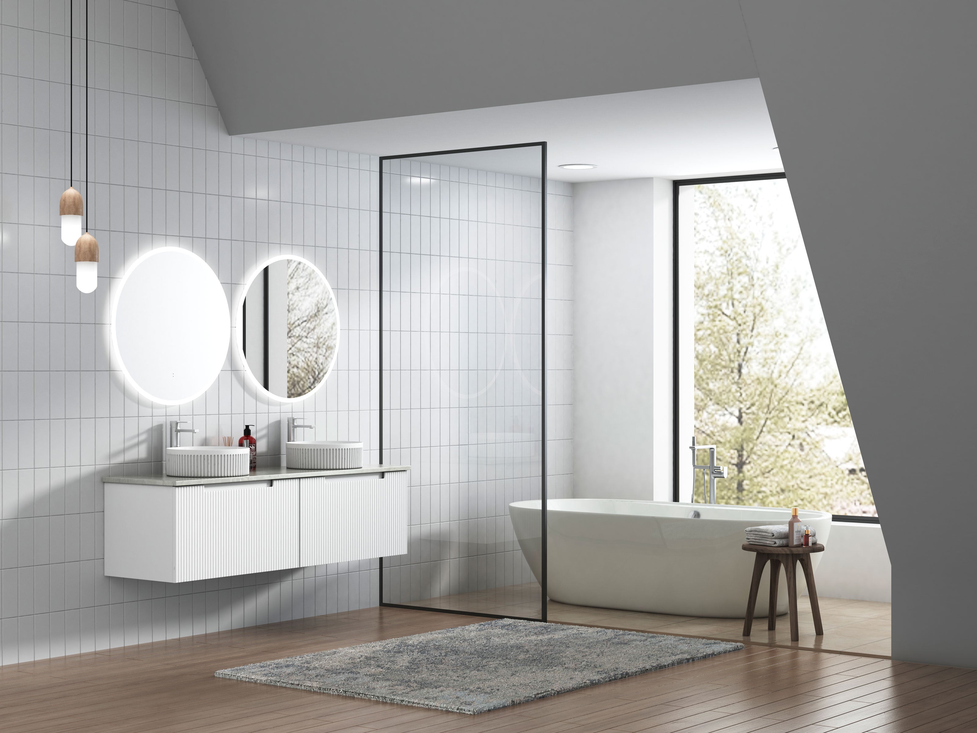 PERLA Mark II Matte White Wall - Hung Vanity in All Available Sizes