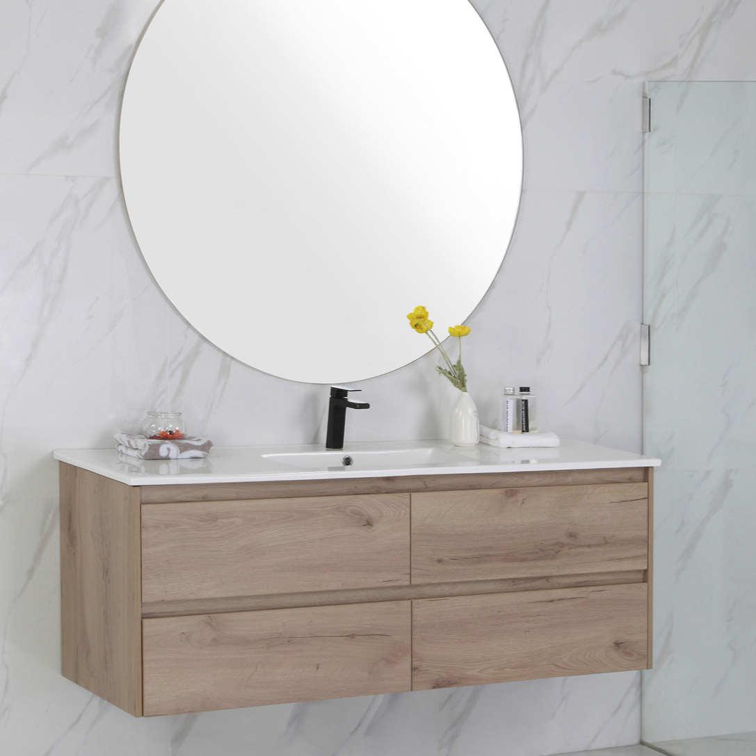Exclusive MAX MDF Wall Hung Vanity in Natural Oak (All Sizes)