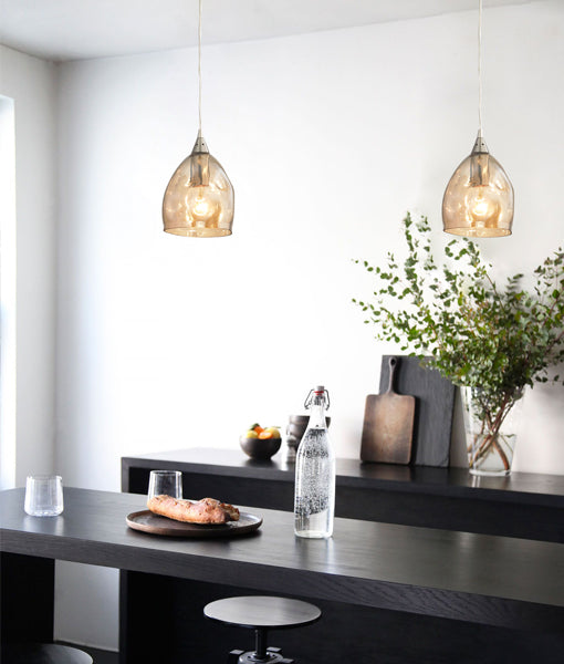 ORDITO: Stunning Abstract Chrome and Glass Ellipse Interior Single Pendant Lights - Great Deal!