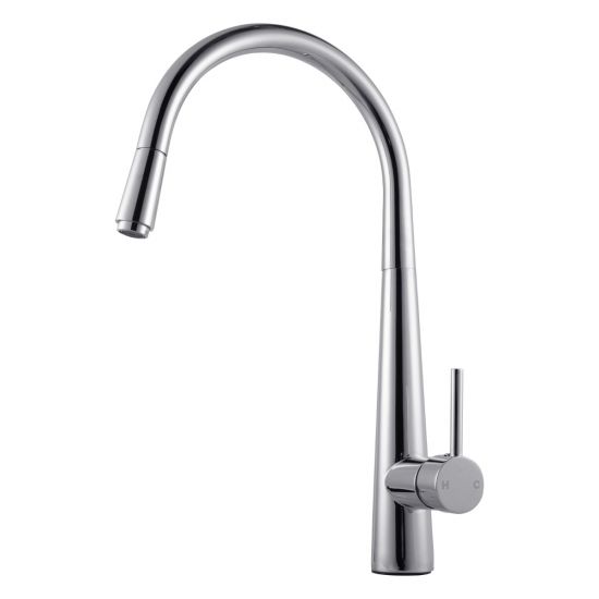 High - Quality Chrome Finish Pull - Out Solid Brass Kitchen Mixer