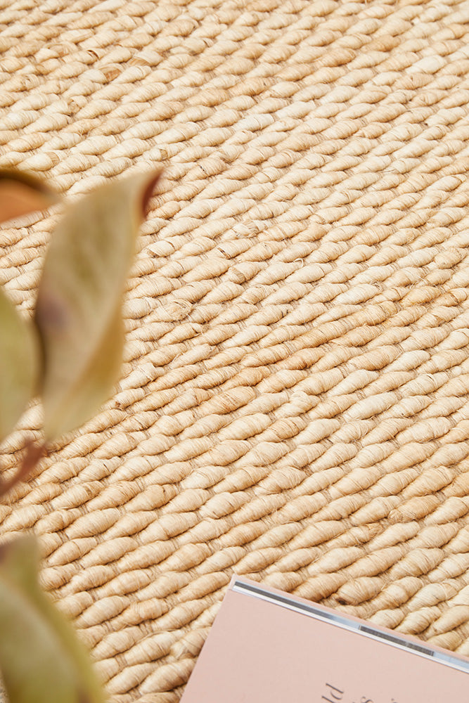 Eco - friendly Hand - Loomed Hive Pattern Natural Jute Runner Rug