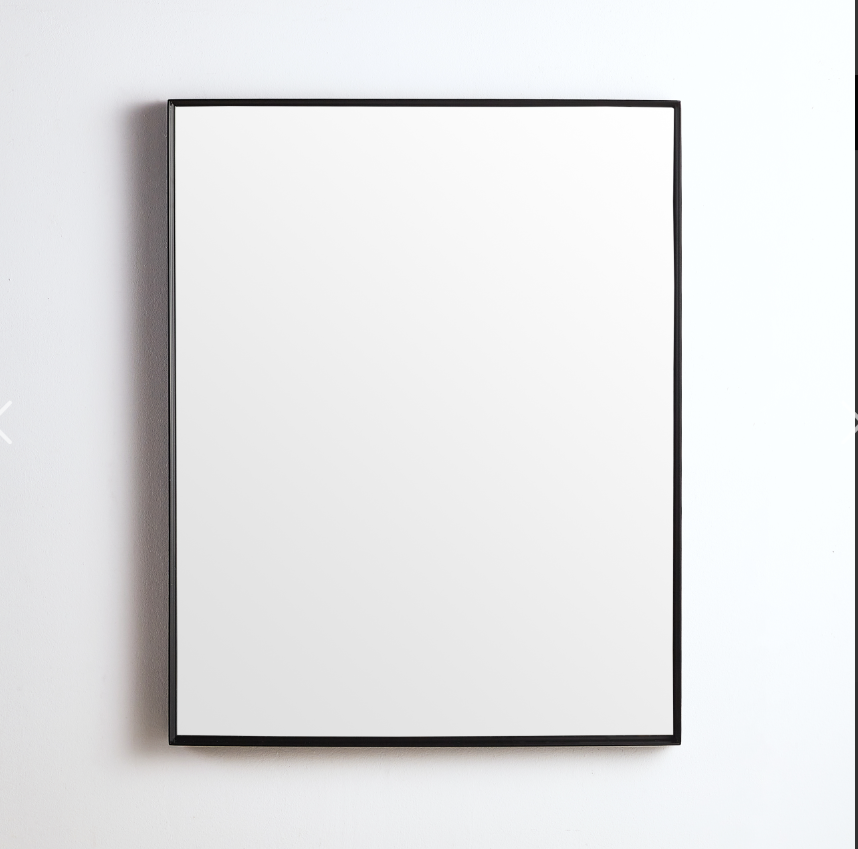 Matte Black Poseidon Rectangular Framed Mirror in Sizes 450mm - 1200mm