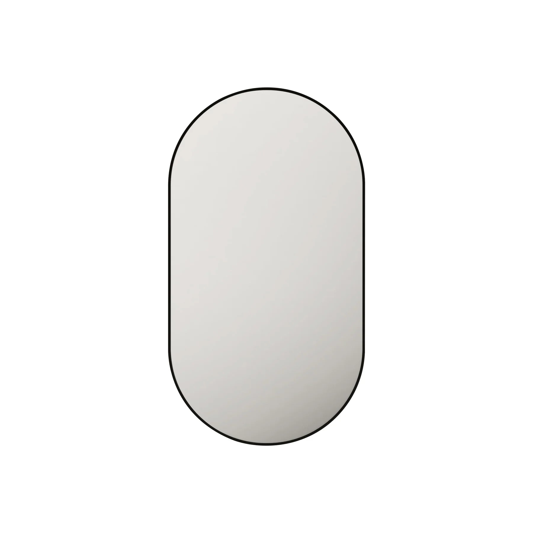Hot Deal! 900x500mm Matte Black Aluminum Framed Oval Mirror