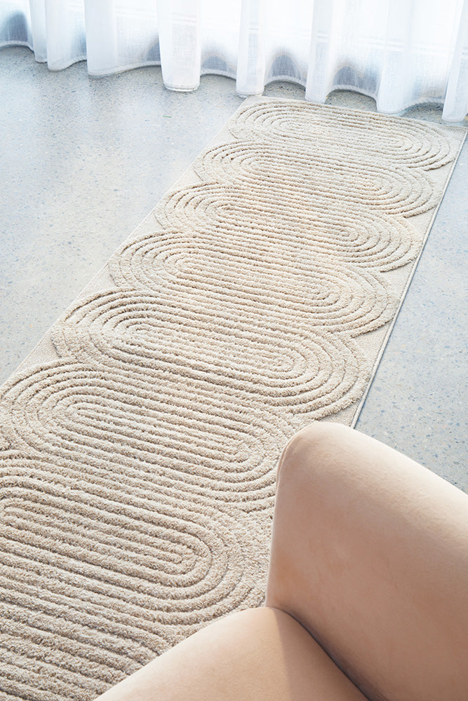 Beige Mid - Century Inspired Carl Runner Rug by Lotus