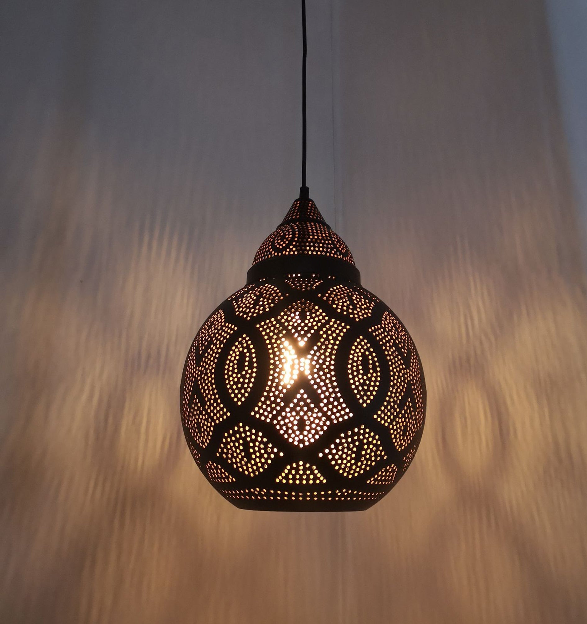 Hot Sale! Bohemian Style Interior Black Bell - Shaped Single Pendant Light for Marrakech Décor