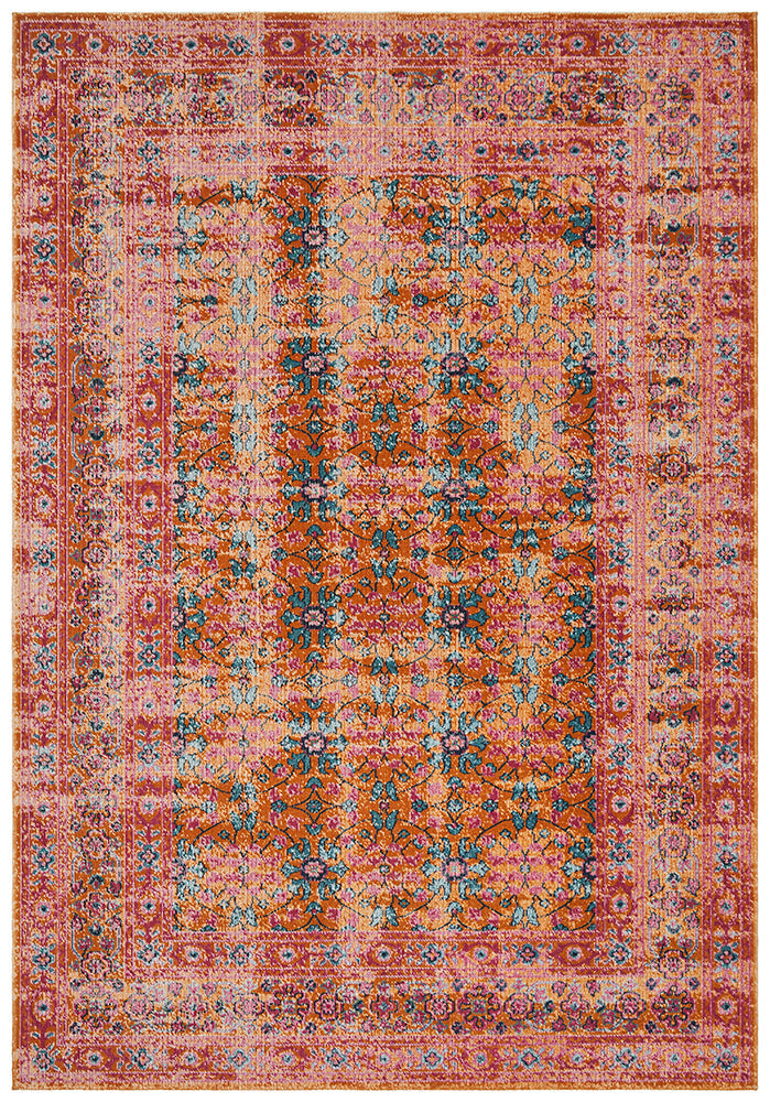 Exclusive Discount! Eternal Whisper Sunset Rust Polypropylene Area Rug with Vintage Look