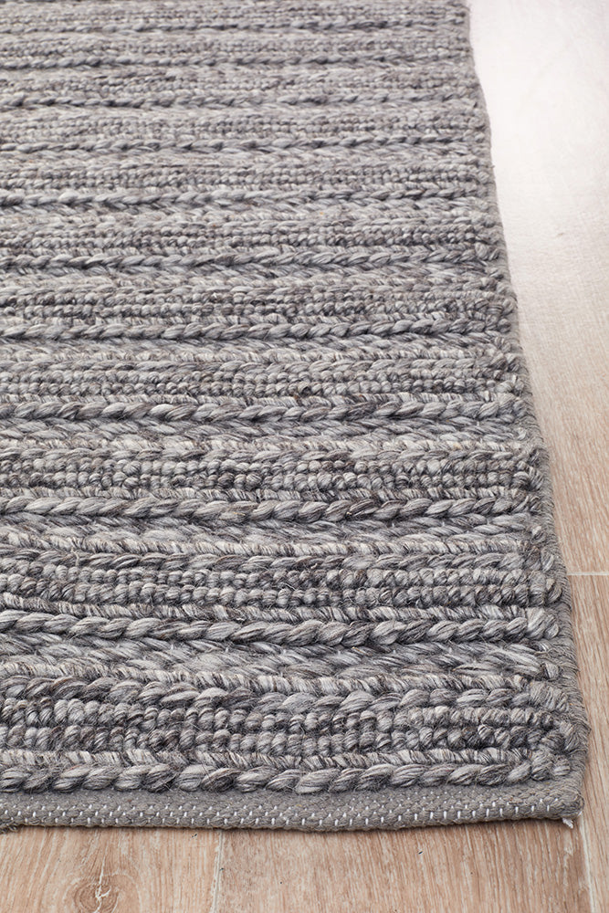801 Harvest Soft Steel Hand-Woven Wool & Viscose Rug