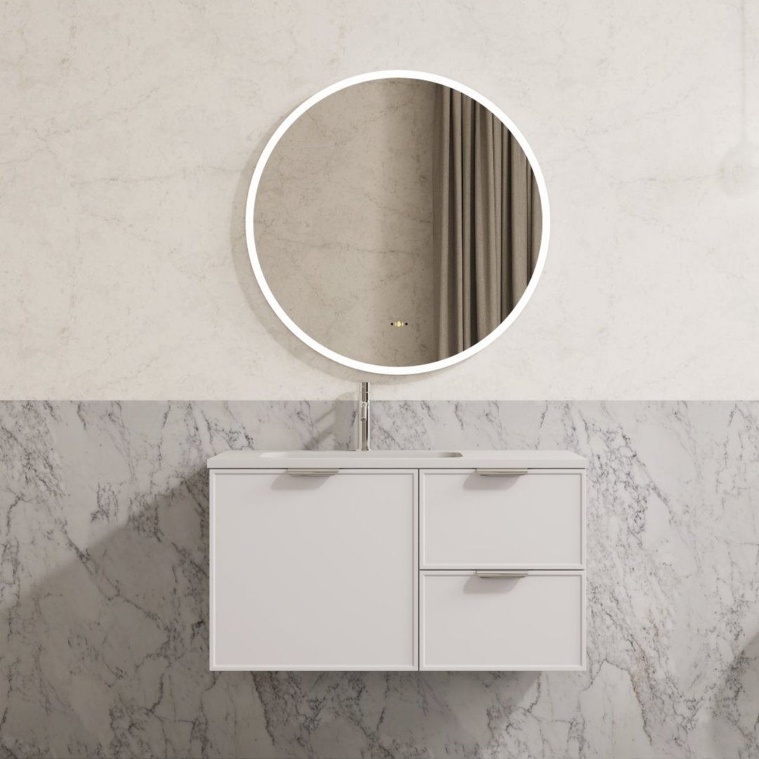 900mm Matte White Miami Wall - Hung PVC Bathroom Cabinet