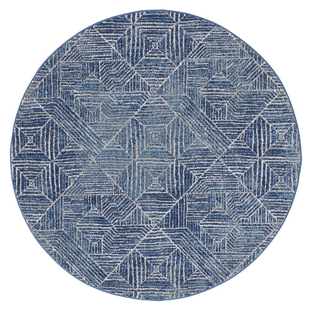 Hot Deal! Oasis Kenza Navy Round Contemporary Rug