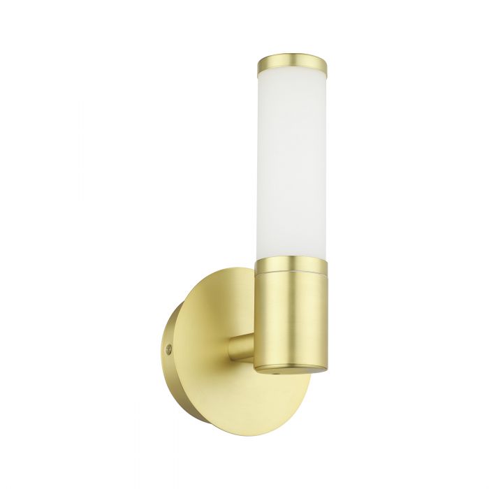 23 PALMERA Series Matt Brass and White Opal-Matte Glass Bathroom Wall Light