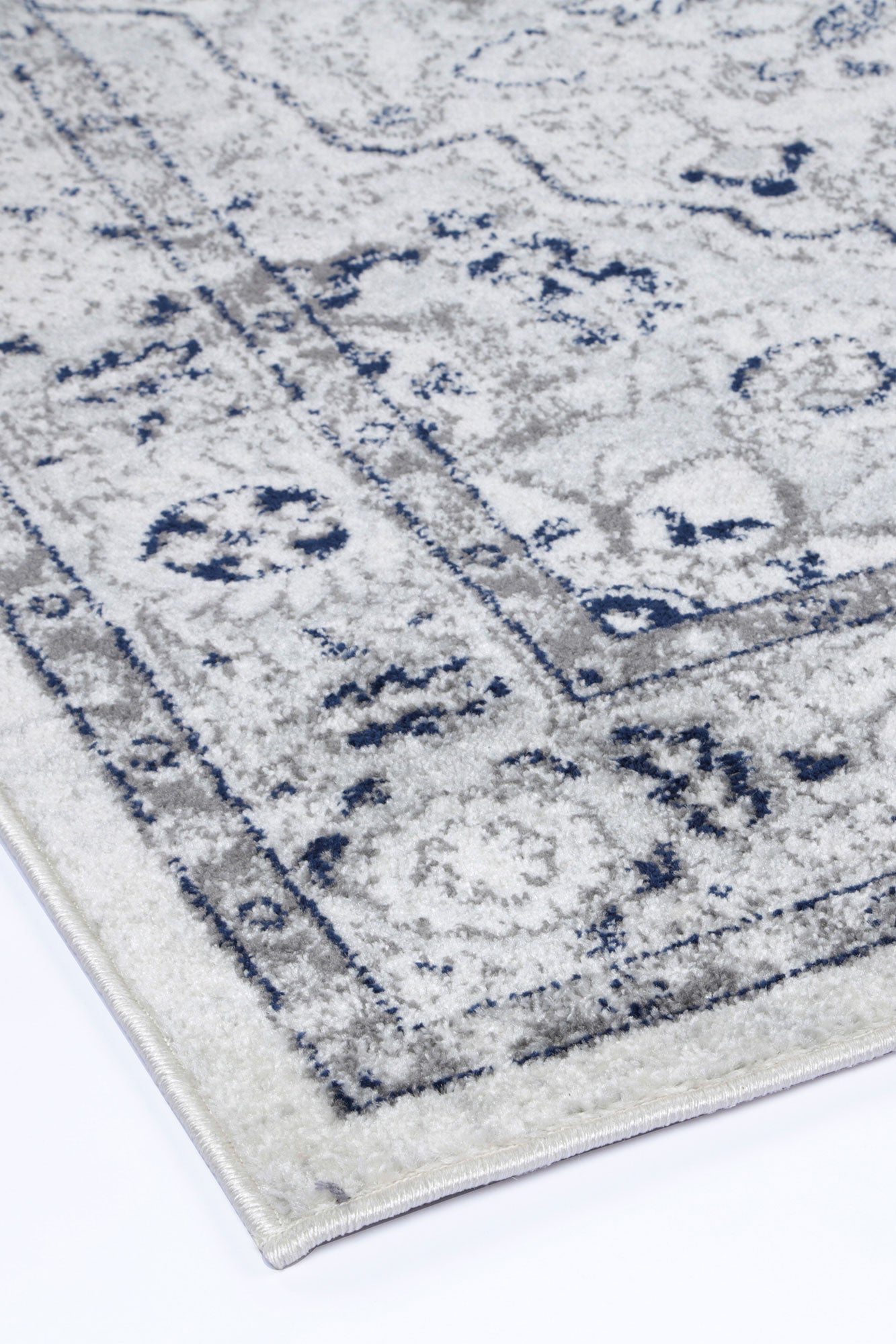 Trendy Navy Floral Area Rug from Ligures Collection - Ideal for Any Room